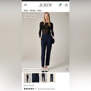 J. Crew Kate business casual pants size 2 navy excellent condition